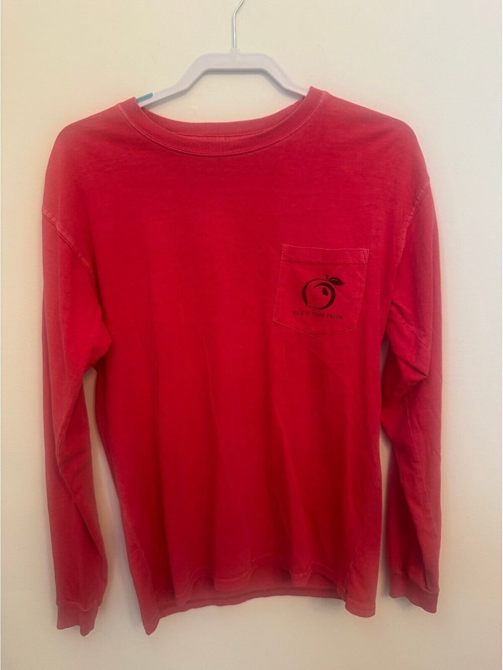 Peach State Pride red long sleeve pocket T-shirt